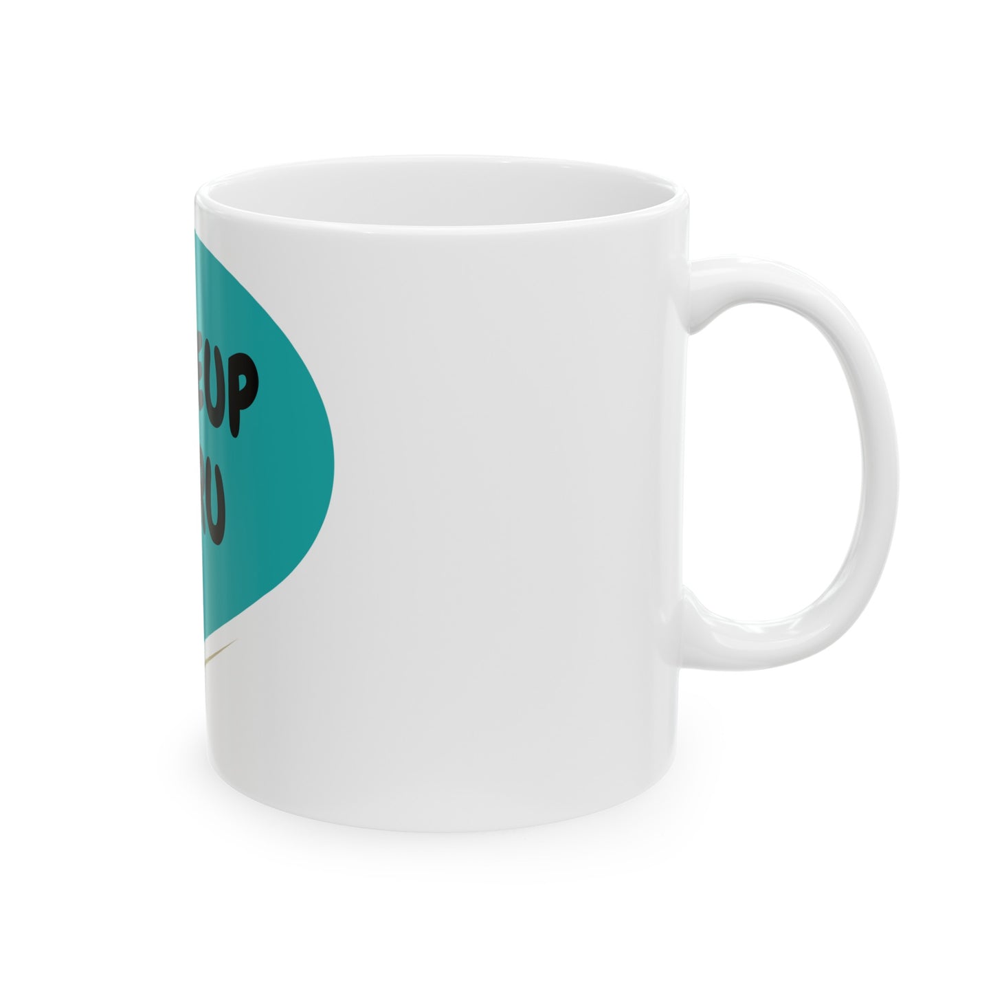 MAKEUP GURU COFFEE MUG IN SPEECH BUBBLE FOR COFFEE LOVER FOR MAKEUP LOVER MAKEUP INFLUENCER GIFT IN SPEECH BUBBLE CERAMIC 11oz COFFEE MUG FOR MAKEUP GURU