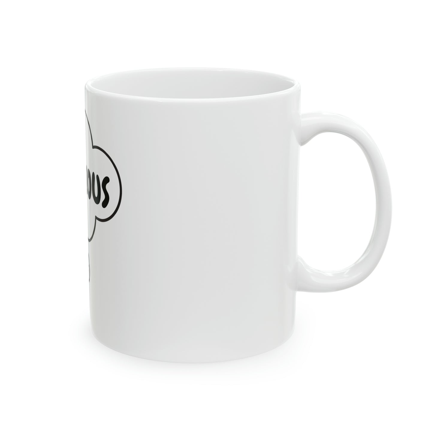 AMBITIOUS COFFEE MUG IN THOUGHT BUBBLE MENTAL AWARENESS PHRASE COFFEE MUG AMBITIOUS IN THOUGHT BUBBLE CERAMIC MUG 11oz MOTIVATIONAL SAYING GIFTS MUG COFFEE DRINKER GIFT