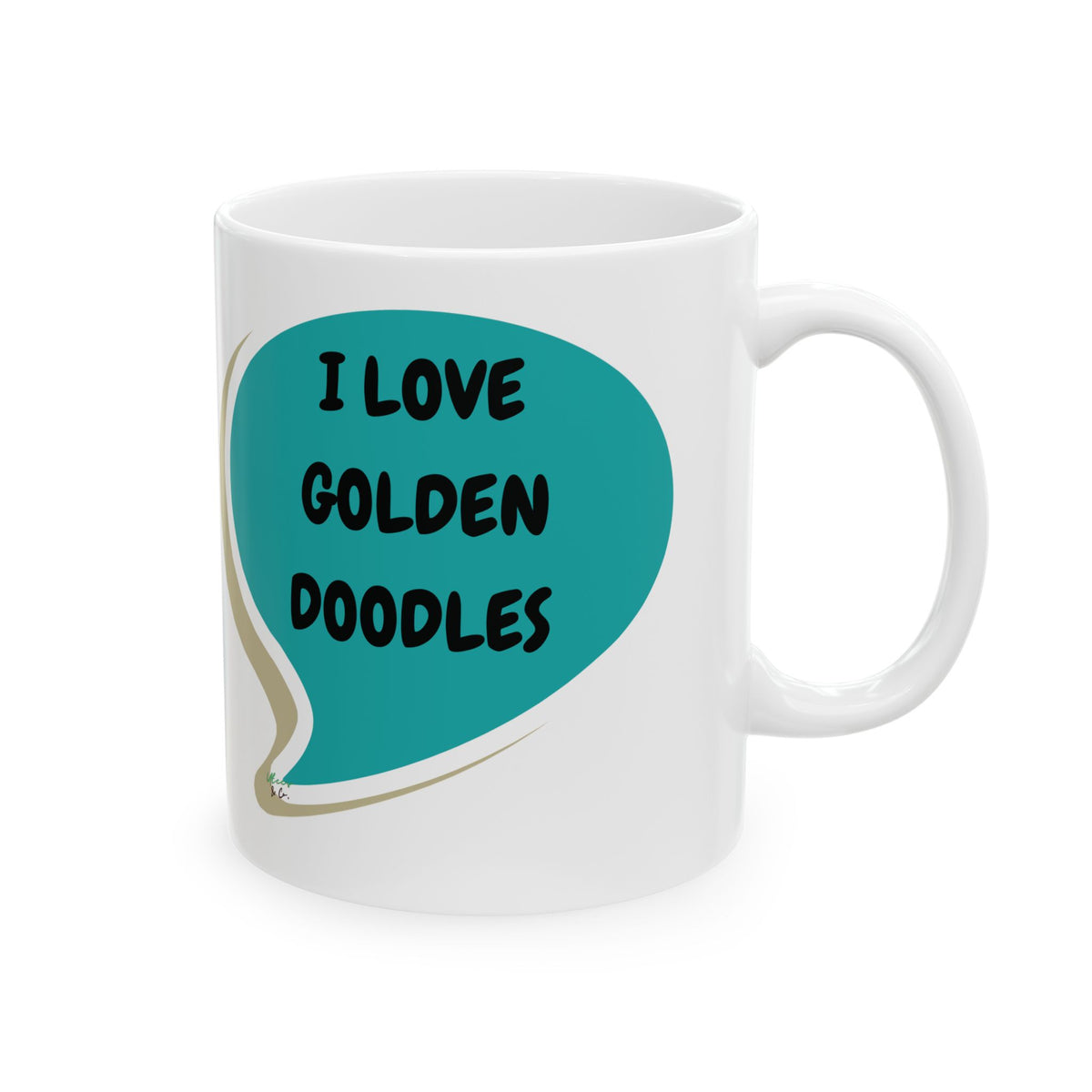 I LOVE GOLDEN DOODLES 11oz CERAMIC MUG IN SPEECH BUBBLE DESIGN DOG MOM GIFTS DOG DAD GIFTS DRINKWARE FOR PET PARENTS GIFTS FOR DOG LOVERS
