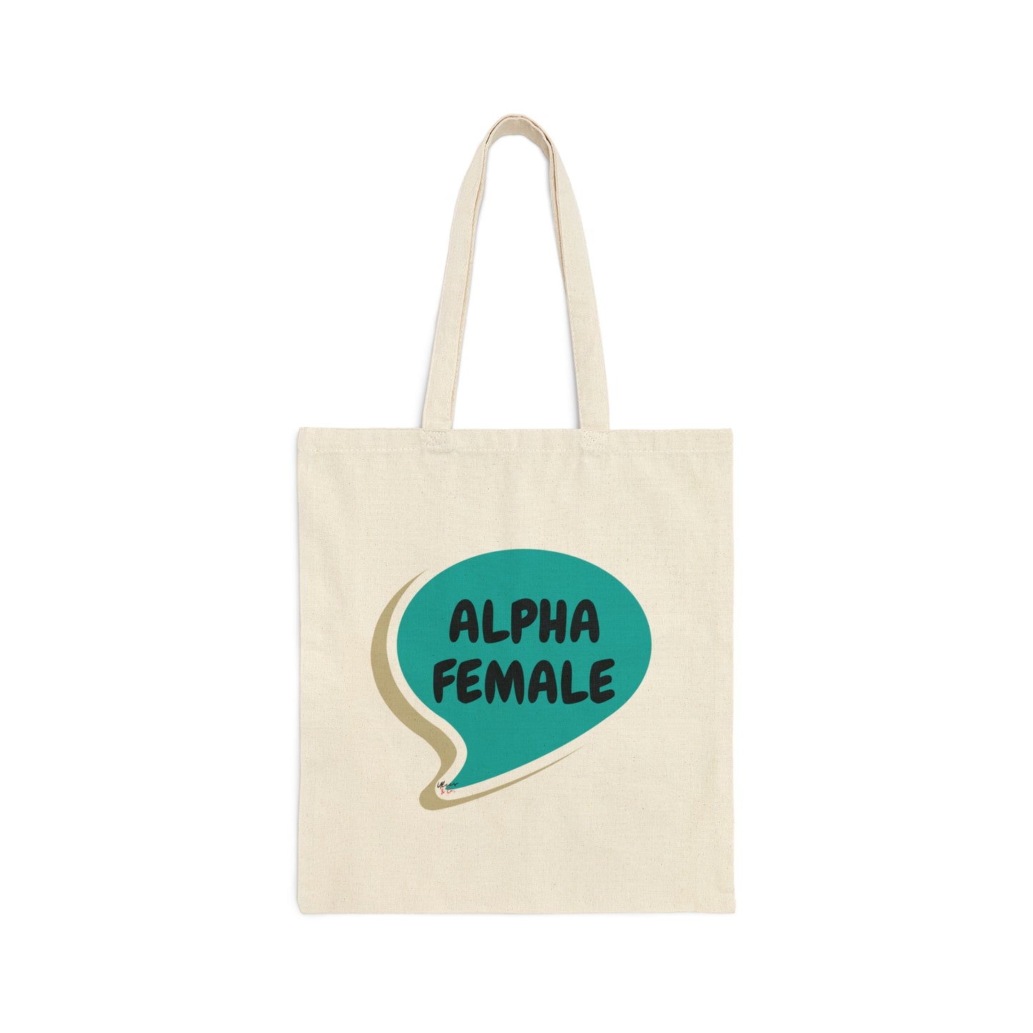 ALPHA FEMALE TOTE BAG MENTAL AWARENESS GIFT TOTE BAG COTTON CANVAS MOTIVATIONAL SAYING TOTE BAG ALPHA FEMALE IN SPEECH BUBBLE GIFT BAG INSPIRATIONAL