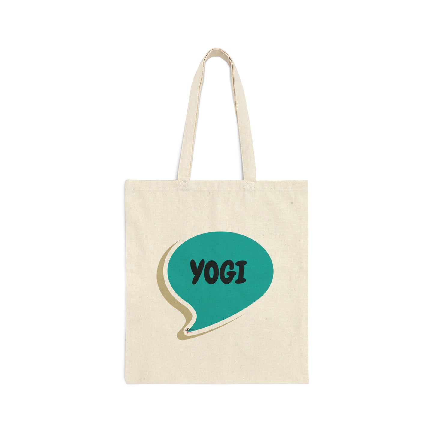 YOGI TOTE BAG GIFT FOR YOGA LOVER COTTON CANVAS TOTE BAG IN SPEECH BUBBLE FOR YOGA WORKOUTS