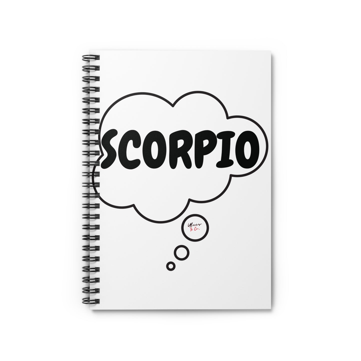 SCORPIO ZODIAC SIGN SPIRAL NOTEBOOK IN THOUGHT BUBBLE SCORPIO BIRTHDAY SIGN HOROSCOPE SPIRAL NOTEBOOK