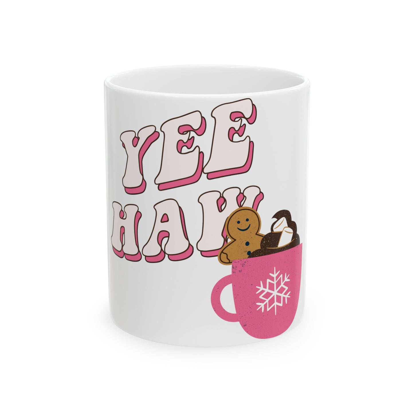 YEE HAW GINGERBREAD MAN COFFEE MUG CERAMIC 11oz MUG