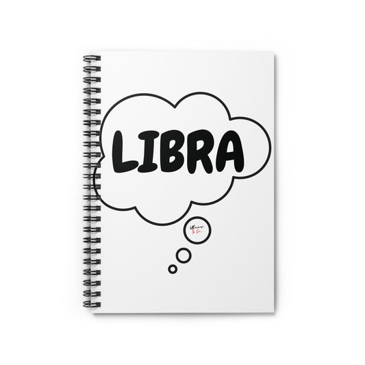 LIBRA ZODIAC SIGN SPIRAL NOTEBOOK IN THOUGHT BUBBLE LIBRA BIRTHDAY SIGN HOROSCOPE SPIRAL NOTEBOOK