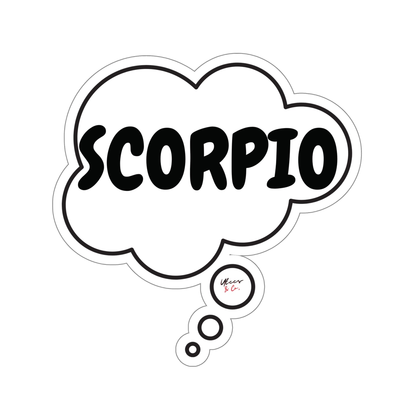 SCORPIO ZODIAC SIGN STICKER IN THOUGHT BUBBLE HOROSCOPE SCORPIO SIGN STICKER STATIONARY STICKER LAPTOP STICKER SCORPIO ZODIAC SIGN STICKER