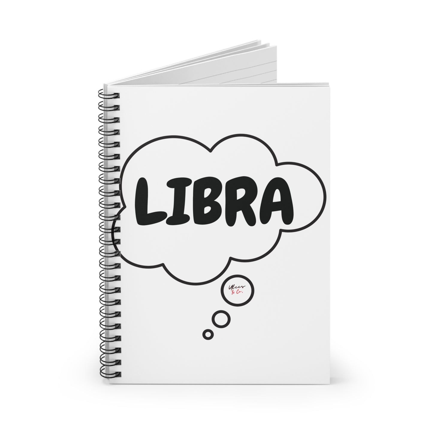 LIBRA ZODIAC SIGN SPIRAL NOTEBOOK IN THOUGHT BUBBLE LIBRA BIRTHDAY SIGN HOROSCOPE SPIRAL NOTEBOOK