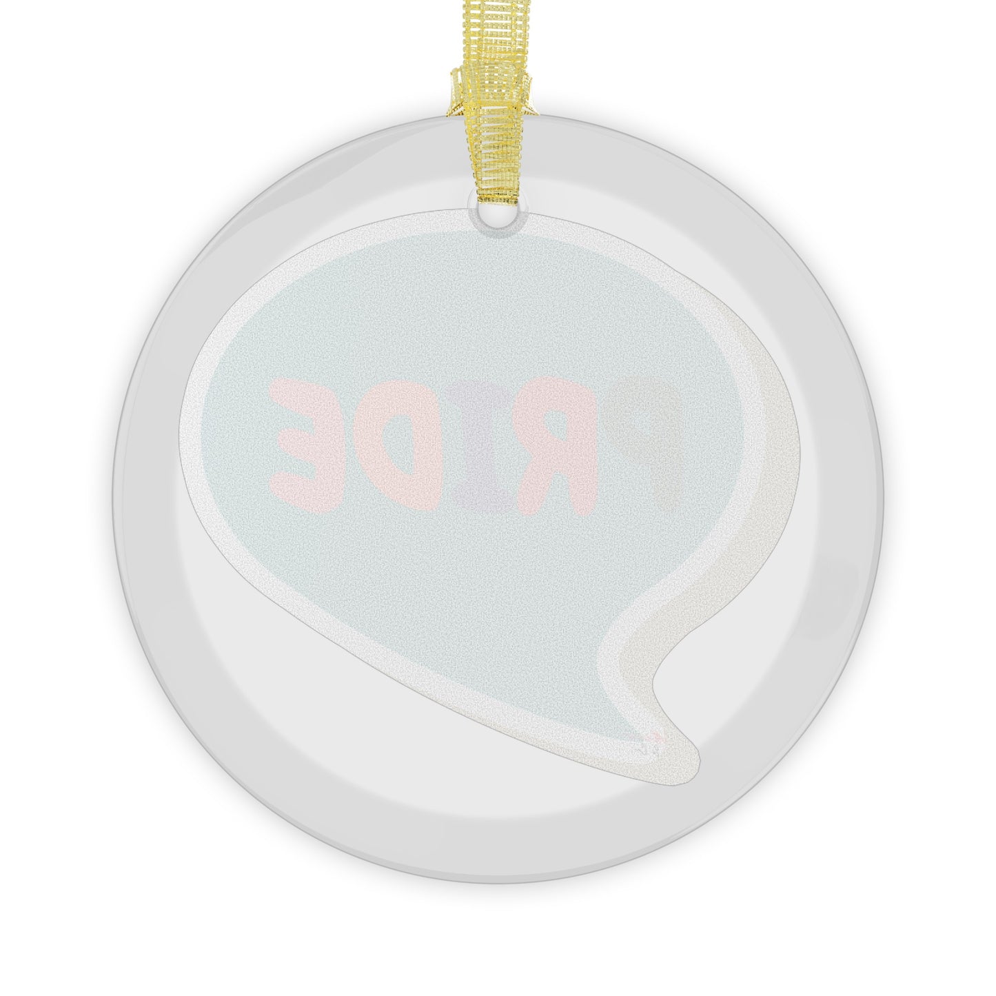 PRIDE RAINBOW GLASS ORNAMENT IN SPEECH BUBBLE LGBTQ GLASS ORNAMENT HOLIDAY DECOR PRIDE CHRISTMAS DECORATIONS