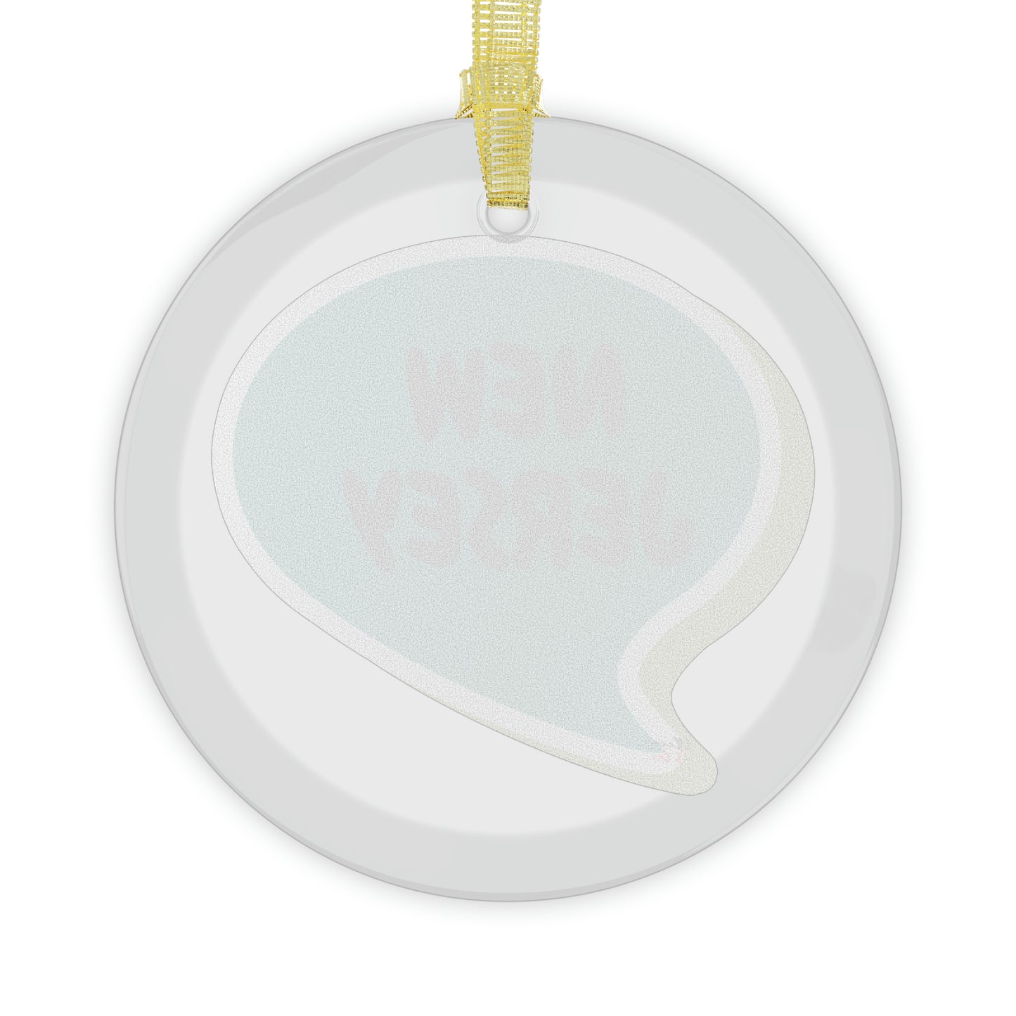 NEW JERSEY GLASS ORNAMENT IN SPEECH BUBBLE FOR FAVORITE STATE DECORATION FOR CHRISTMAS DECOR FOR HOLIDAY DECORATION