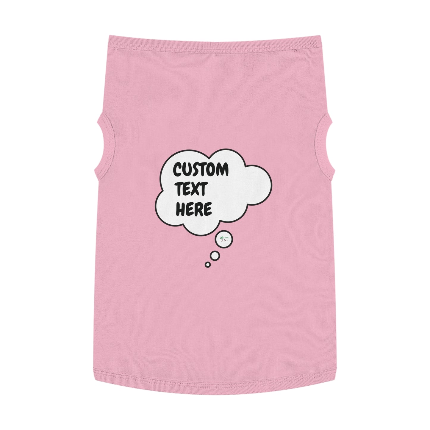 PERSONALIZED PET TANK TOP TANK SHIRT IN THOUGHT BUBBLE CUSTOMIZED GRAPHIC UNISEX TANK T-SHIRT FOR DOGS SHIRTS CUSTOM GIFTS FOR PETS SHIRTS FOR PUPPIES DOG CLOTHING