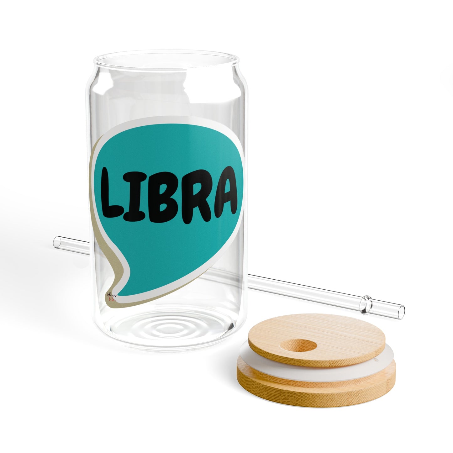 LIBRA ZODIAC SIGN ICED COFFEE GLASSES 16oz SIPPER GLASS IN SPEECH BUBBLE HOROSCOPE LIBRA SIGN SIPPER GLASS BIRTHDAY GIFT FOR LIBRA ZODIAC SIGN