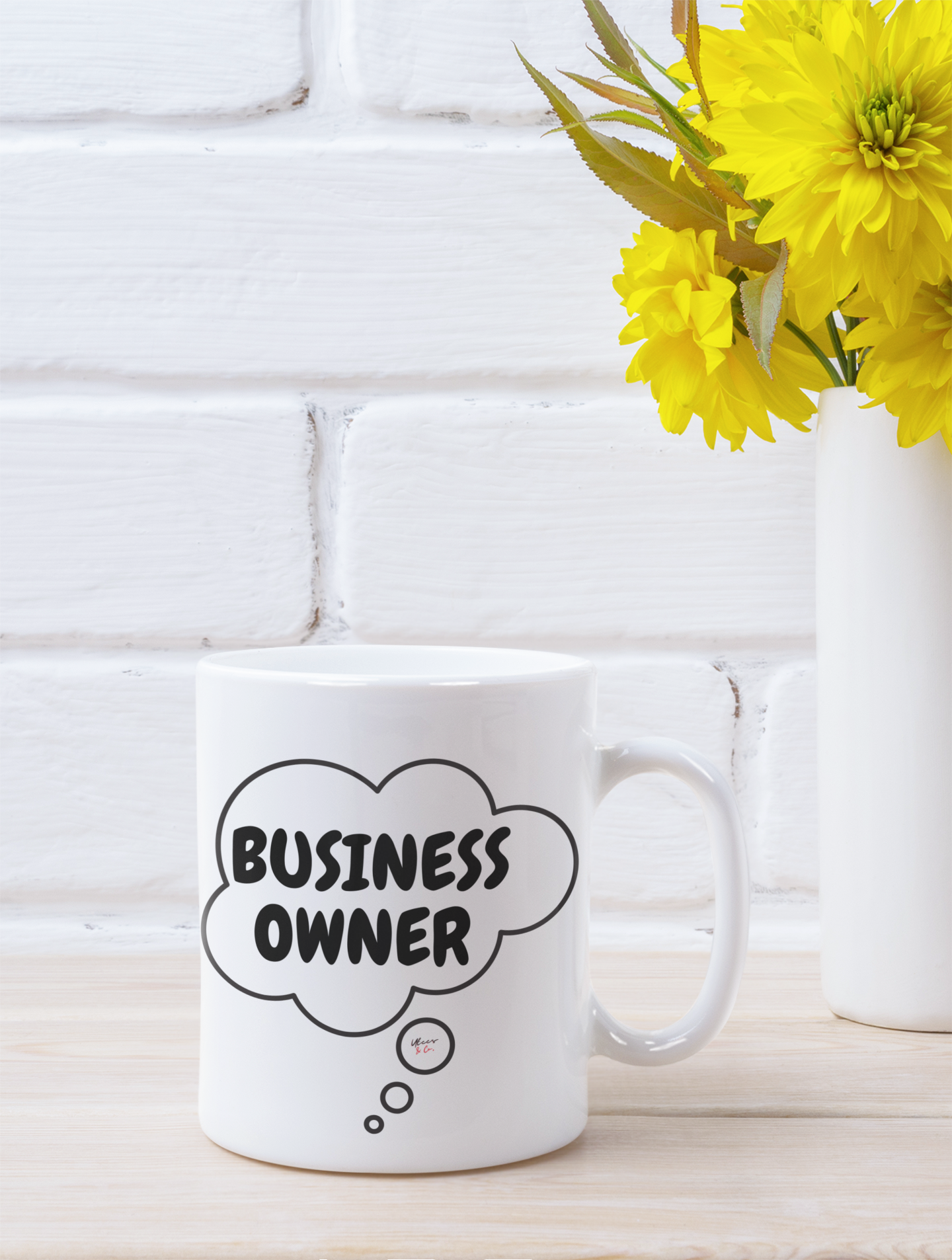 BUSINESS OWNER COFFEE MUG GIFT FOR BUSINESS OWNER COFFEE LOVER MUG FOR BOSS IN THOUGHT BUBBLE CERAMIC 11oz COFFEE MUG GIFT FOR COFFEE DRINKER