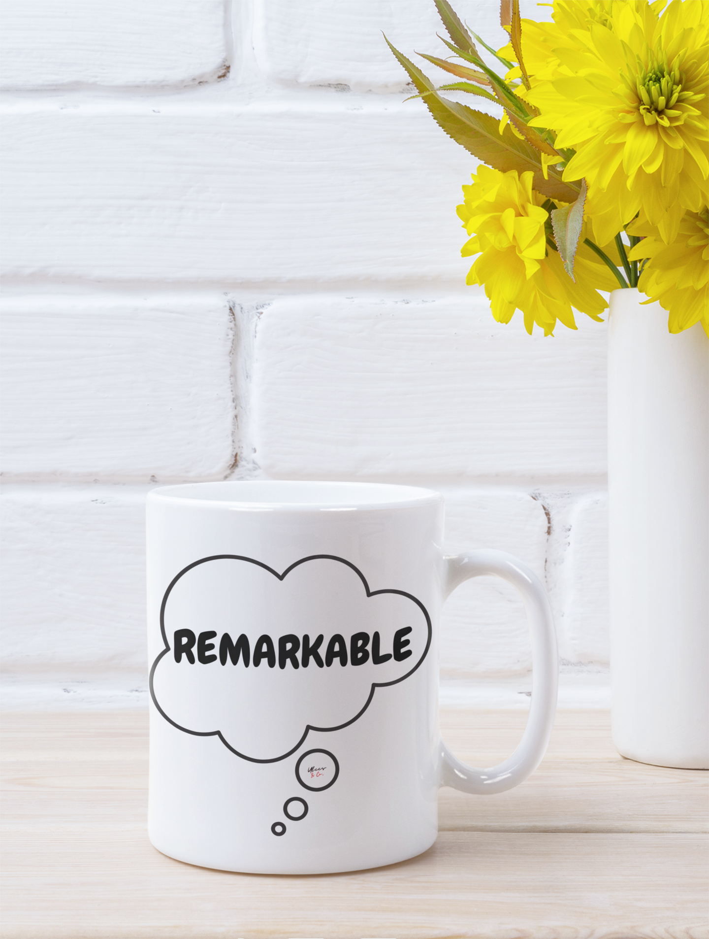 REMARKABLE COFFEE MUG IN THOUGHT BUBBLE SELF LOVE AFFIRMATION ON COFFEE MUG GIFT FOR CERAMIC 11oz INSPIRATIONAL WORD ON COFFEE MUG FOR COFFEE LOVER