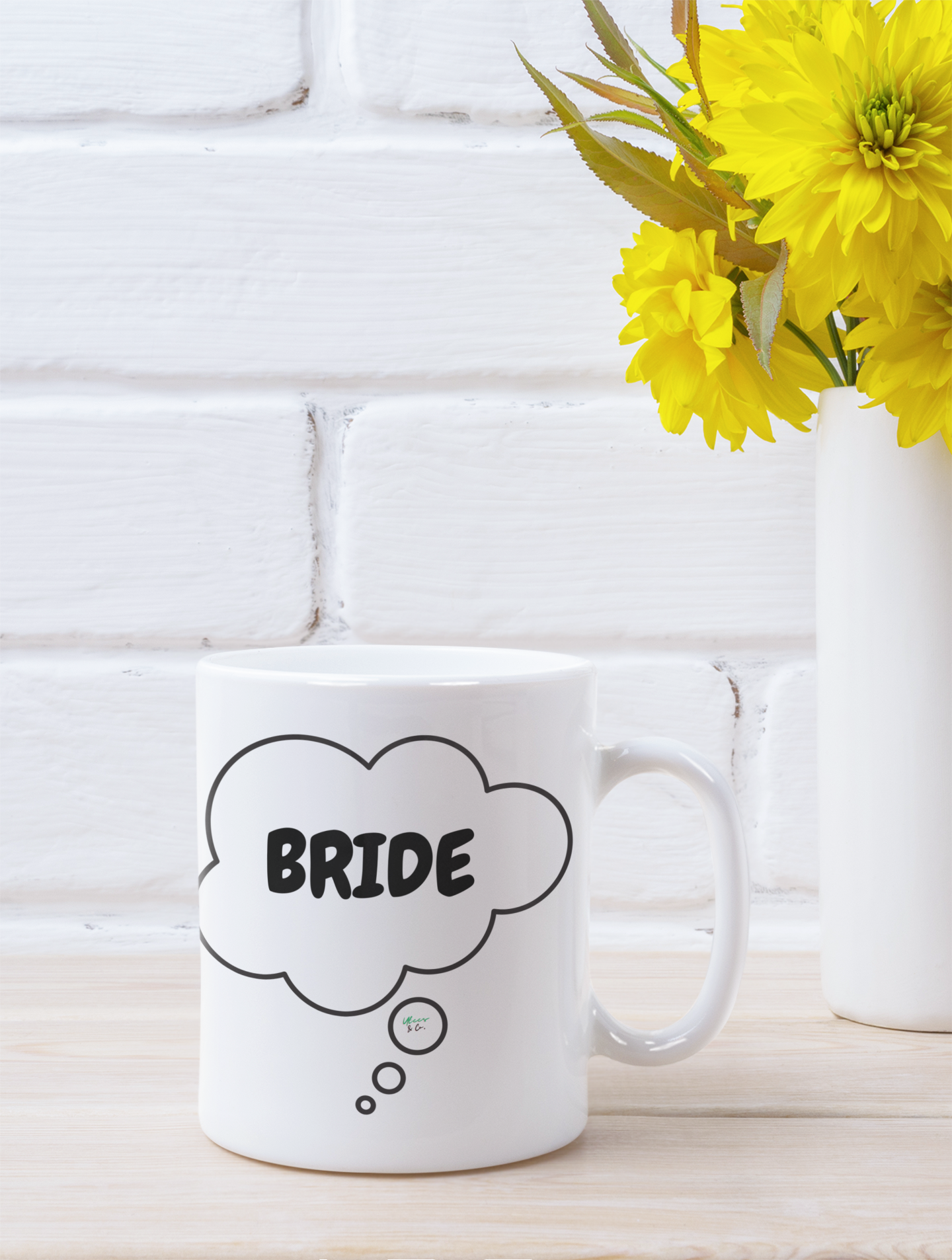 BRIDE COFFEE MUG 11oz CERAMIC MUG 11oz THOUGHT BUBBLE WEDDING FAVORS COFFEE LOVER MUG WEDDING GIFT MUG BACHELORETTE GIFT DRINKWARE GIFT CAFFEINE DRINKER FIANCÉE GIFT FOR BRIDAL PARTY FUTURE BRIDE