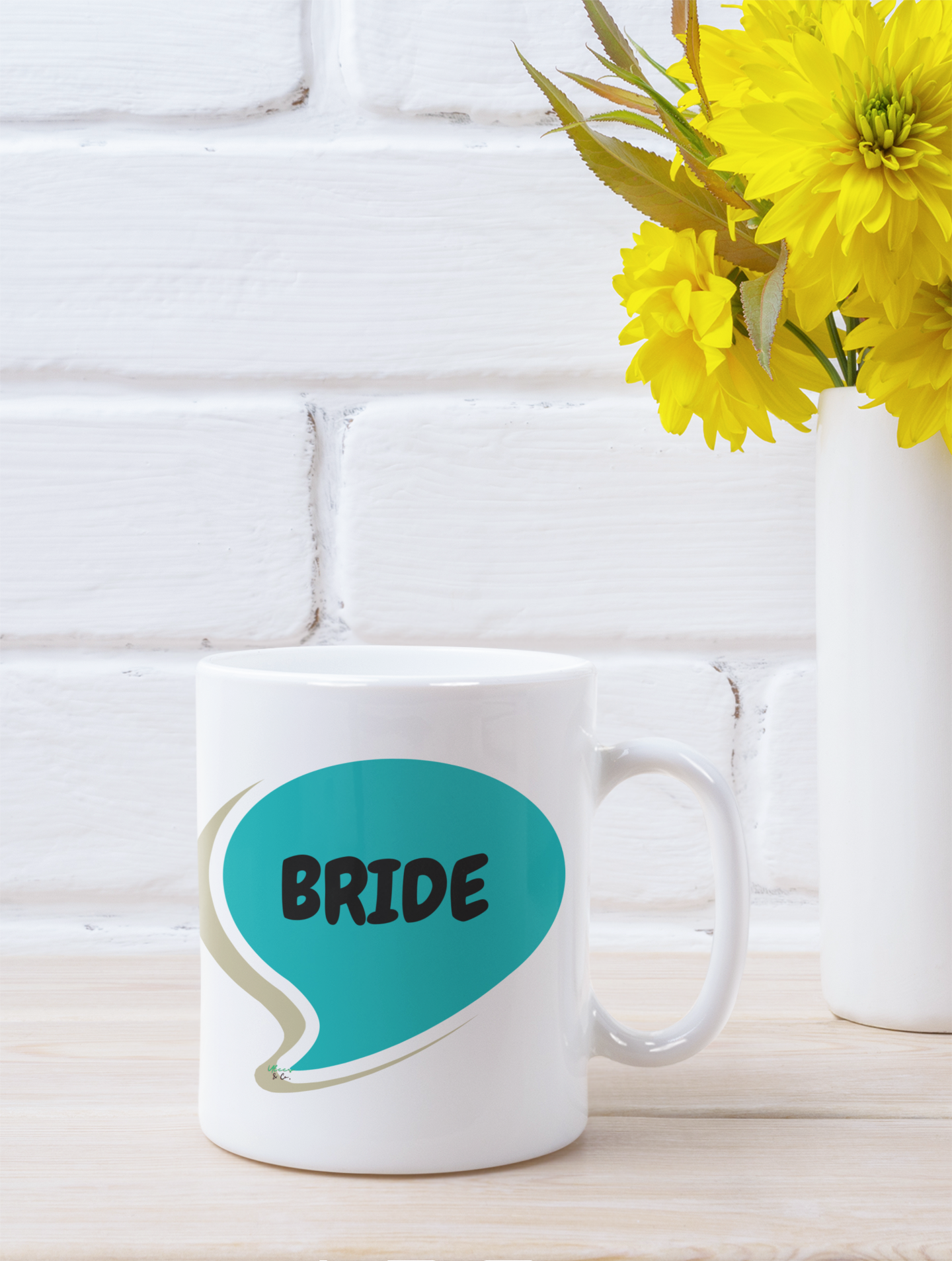 BRIDE COFFEE MUG 11oz CERAMIC MUG IN SPEECH BUBBLE WEDDING FAVORS COFFEE LOVER MUG WEDDING GIFT MUG BACHELORETTE GIFT DRINKWARE GIFT CAFFEINE DRINKER FIANCÉE GIFT FOR BRIDAL PARTY FUTURE BRIDE
