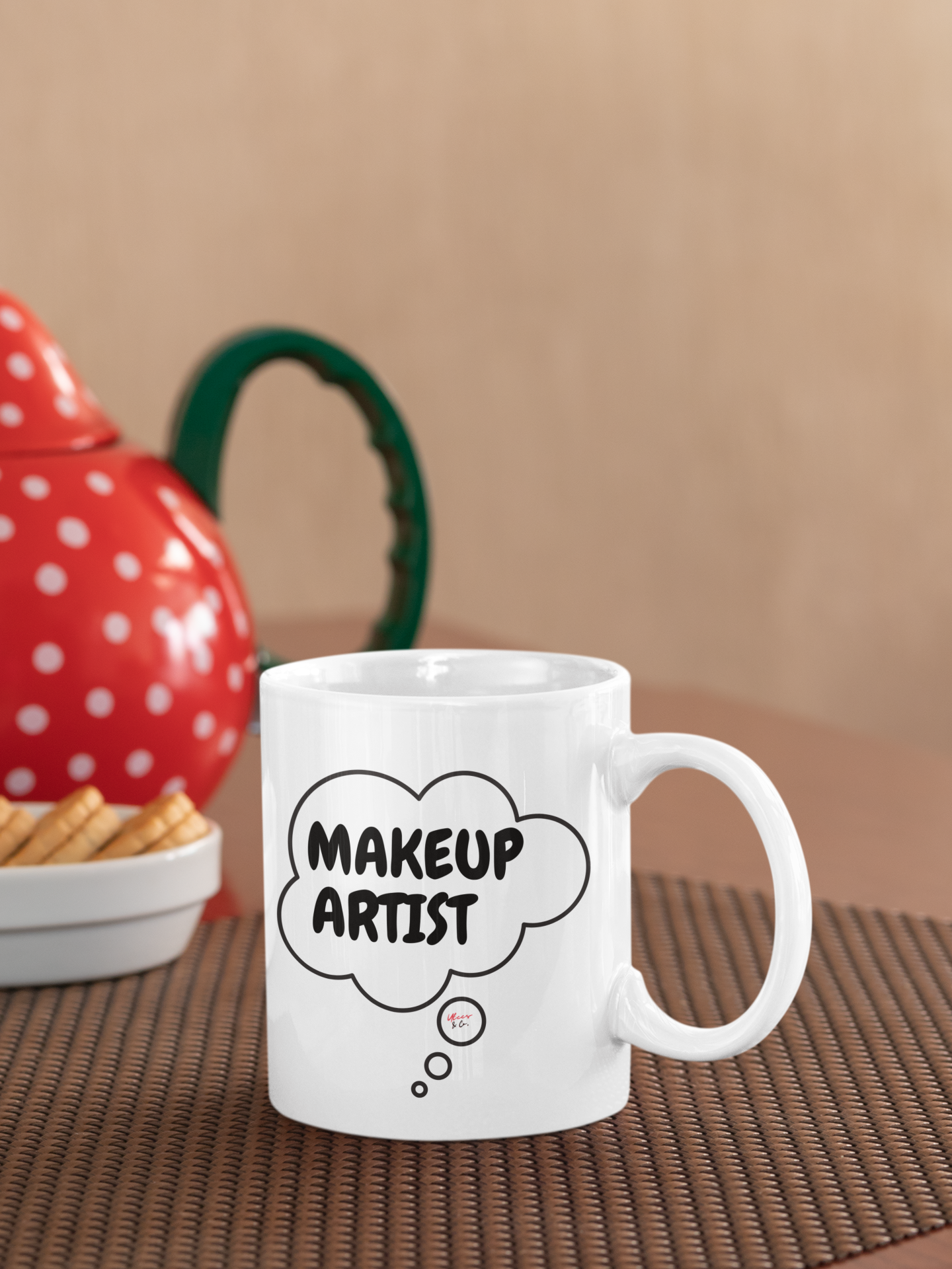 MAKEUP ARTIST COFFEE MUG GIFT FOR MAKEUP ARTIST IN THOUGHT BUBBLE CERAMIC 11oz COFFEE LOVER FOR MAKEUP LOVER MAKEUP INFLUENCER GIFT