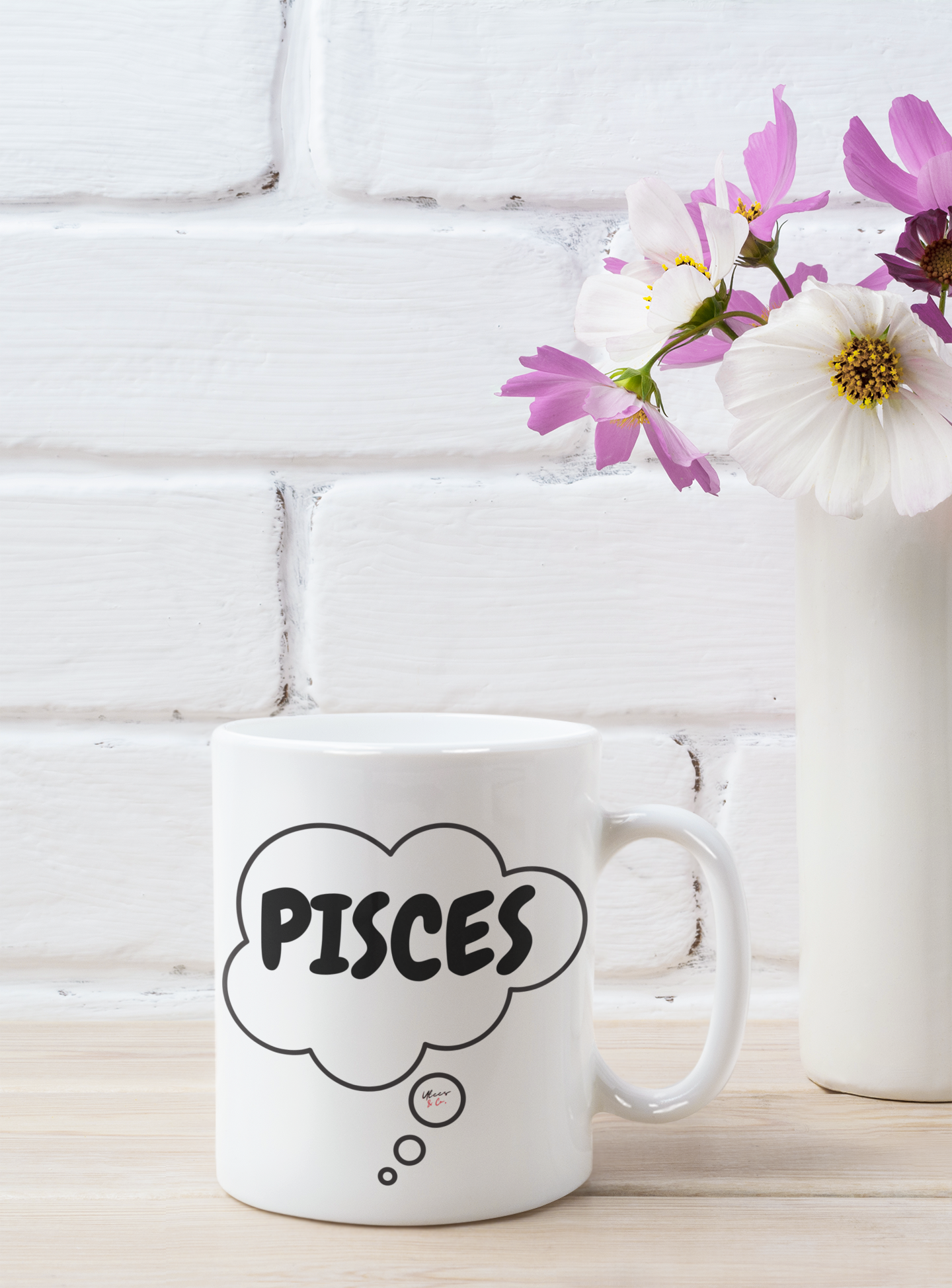 PISCES ZODIAC SIGN COFFEE MUG IN THOUGHT BUBBLE BIRTHDAY GIFT CERAMIC MUG 11oz PISCES ZODIAC SIGN GIFT COFFEE MUG FOR COFFEE DRINKER