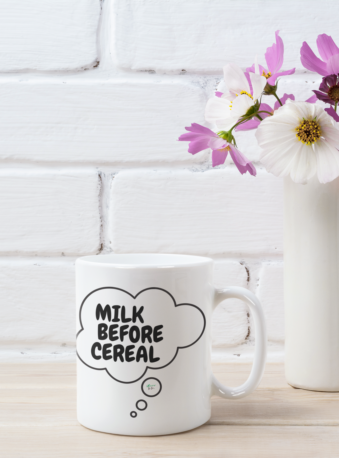 MILK BEFORE CEREAL COFFEE MUG IN THOUGHT BUBBLE 11oz CERAMIC MUG COFFEE LOVER MUG FUNNY SAYINGS MUG SARCASTIC SAYINGS MUG GIFT CAFFEINE DRINKER