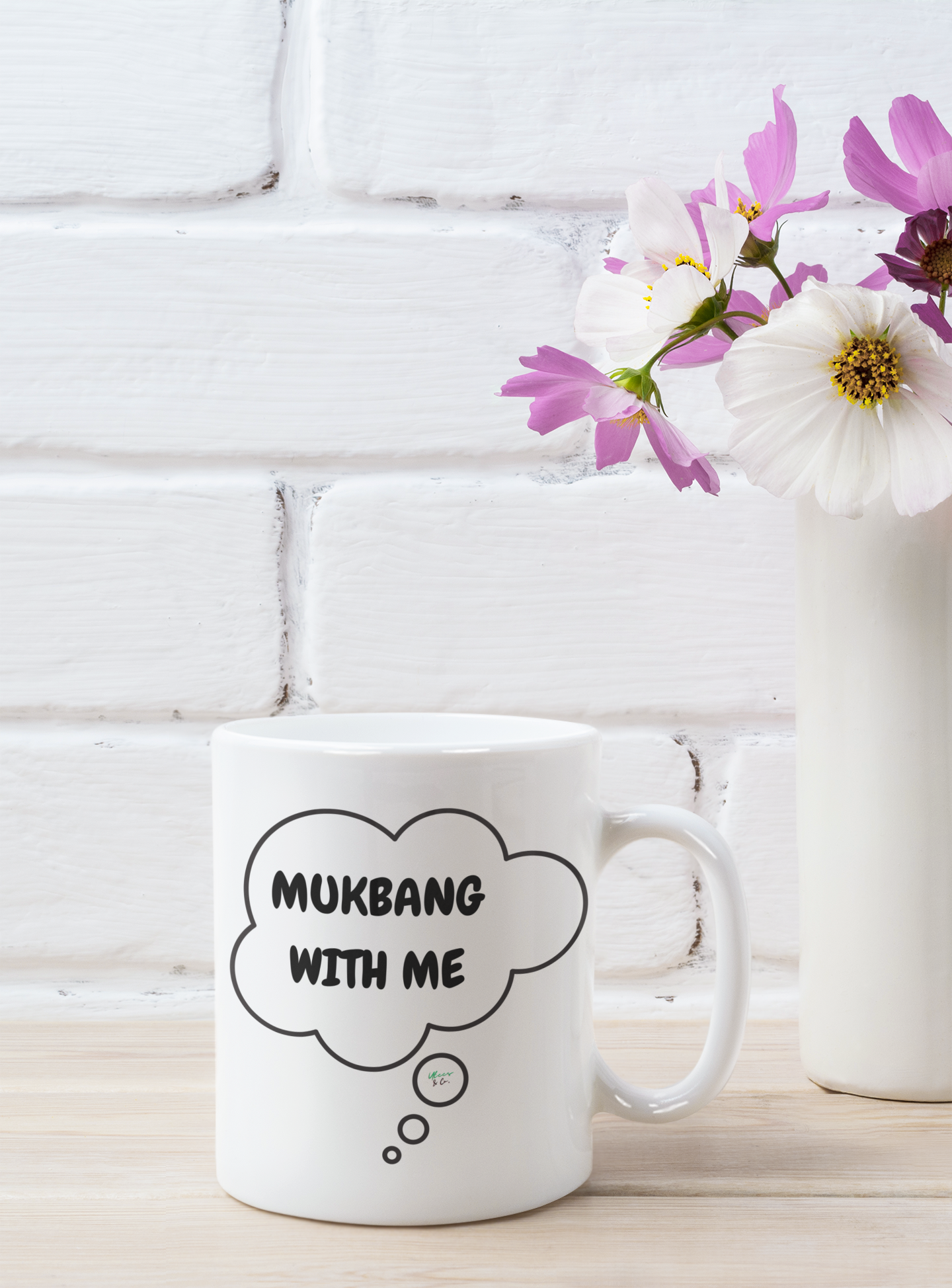 MUCKBANG WITH ME COFFEE MUG IN THOUGHT BUBBLE 11oz CERAMIC MUG COFFEE LOVER MUG FUNNY SAYINGS MUG SARCASTIC SAYINGS MUG GIFT CAFFEINE DRINKER