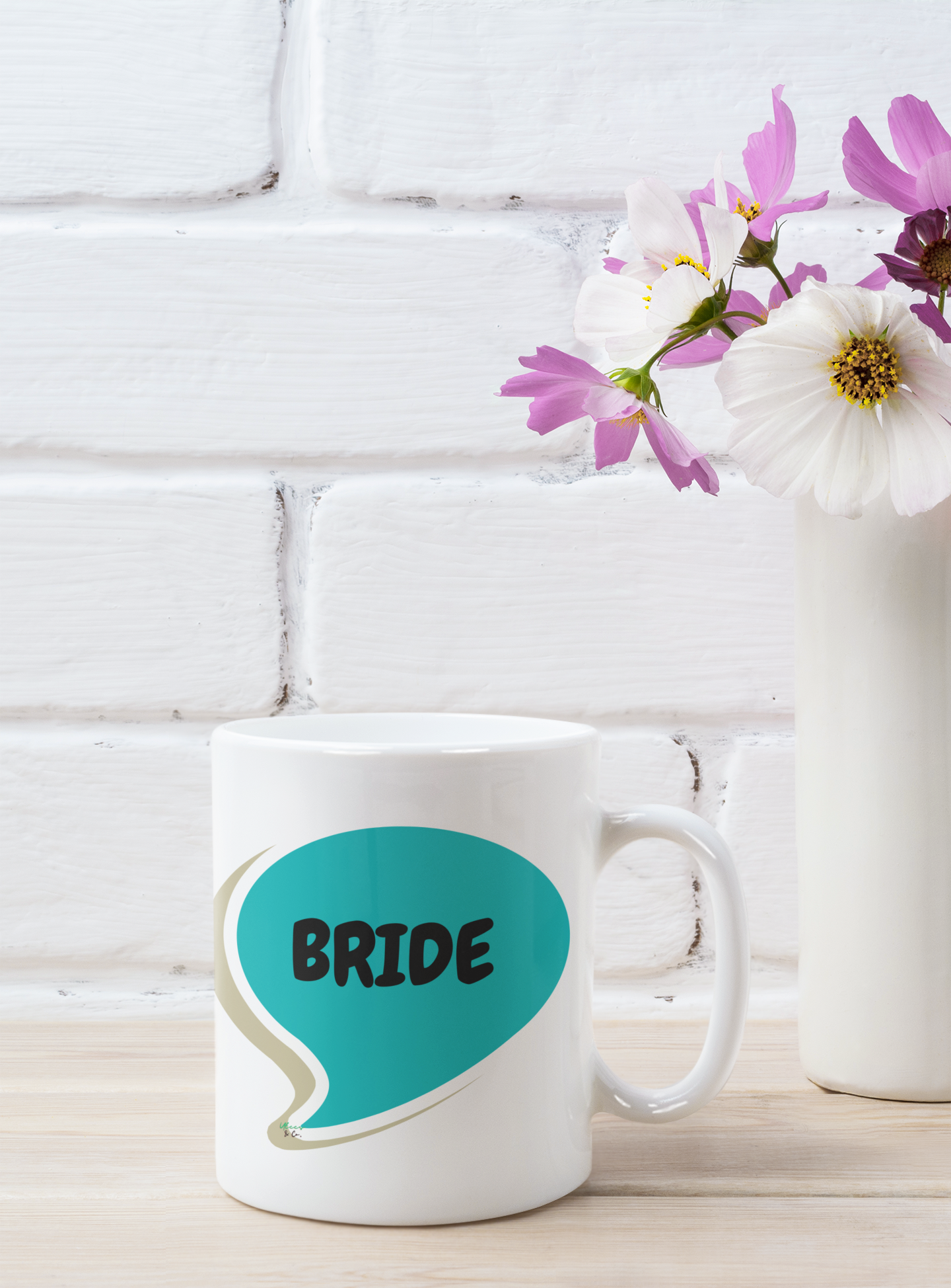 BRIDE COFFEE MUG 11oz CERAMIC MUG IN SPEECH BUBBLE WEDDING FAVORS COFFEE LOVER MUG WEDDING GIFT MUG BACHELORETTE GIFT DRINKWARE GIFT CAFFEINE DRINKER FIANCÉE GIFT FOR BRIDAL PARTY FUTURE BRIDE