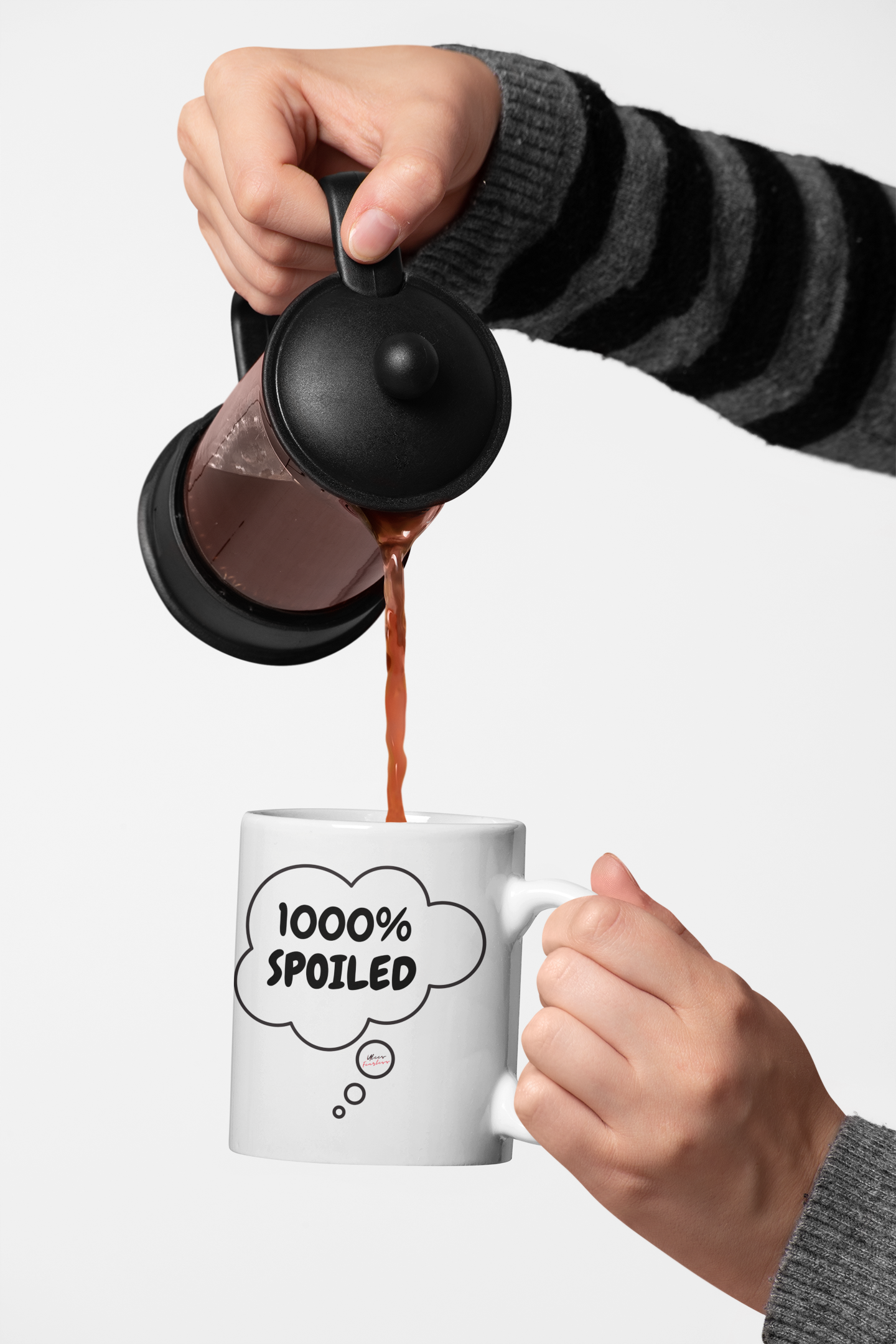 1000% SPOILED COFFEE MUG GIFT FUNNY SAYINGS GIFT 1000% SPOILED IN THOUGHT BUBBLE CERAMIC MUG 11oz SARCASTIC SAYINGS MUG GIFT COFFEE DRINKER GIFT