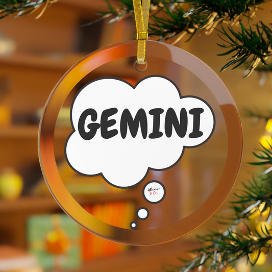 GEMINI ZODIAC SIGN BIRTHDAY GIFT THOUGHT BUBBLE CHRISTMAS TREE ORNAMENT GEMINI CONSTELLATION HOROSCOPE SIGNS FOR HOLIDAY DECORATING HOME HOLIDAY DECOR