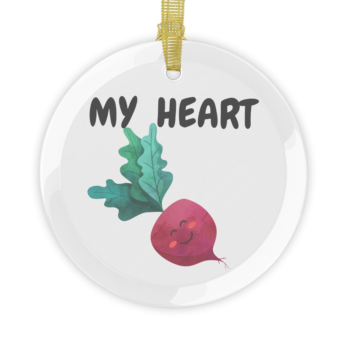 MY HEART BEET GLASS ORNAMENT CHRISTMAS DECOR HOLIDAY DECORATION