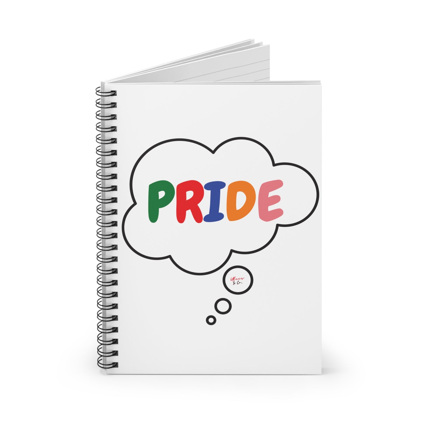 PRIDE RAINBOW NOTEBOOK IN THOUGHT BUBBLE LGBTQ SPIRAL NOTEBOOK RULED LINE PRIDE MONTH JOURNAL NOTEBOOK