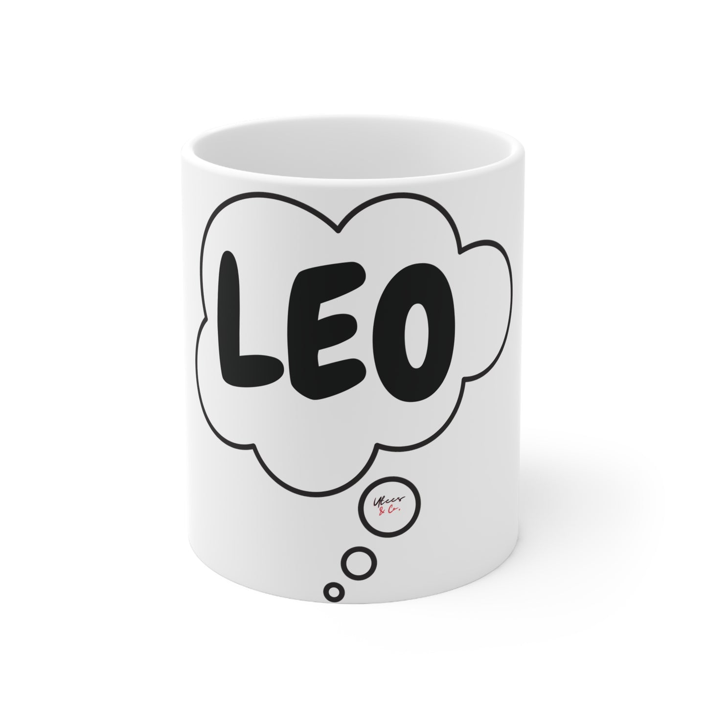 LEO ZODIAC SIGN FOR COFFEE MUG IN THOUGHT BUBBLE BIRTHDAY GIFT FOR LEO HOROSCOPE SIGN CERAMIC MUG 11oz ASTRONOMY SIGNS ON COFFEE MUG FOR COFFEE LOVERS