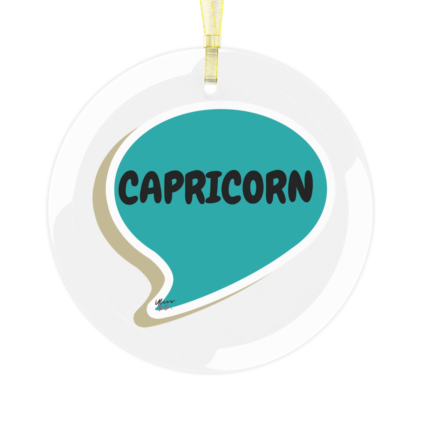 CAPRICORN ZODIAC GLASS ORNAMENT SPEECH BUBBLE BIRTHDAY SIGNS CHRISTMAS TREE ORNAMENT CAPRICORN CONSTELLATION ASTROLOGY SIGNS CHRISTMAS DECORATIONS GIFTS FOR SEASON