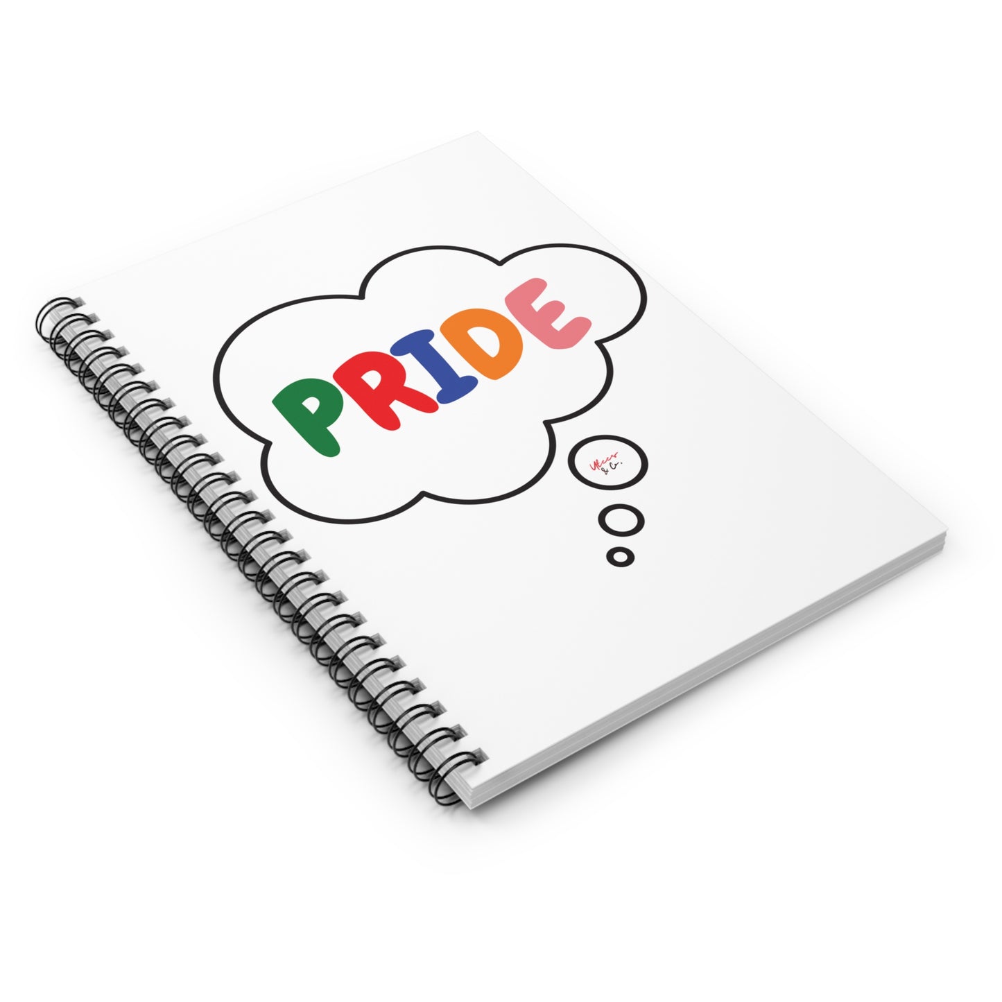 PRIDE RAINBOW NOTEBOOK IN THOUGHT BUBBLE LGBTQ SPIRAL NOTEBOOK RULED LINE PRIDE MONTH JOURNAL NOTEBOOK