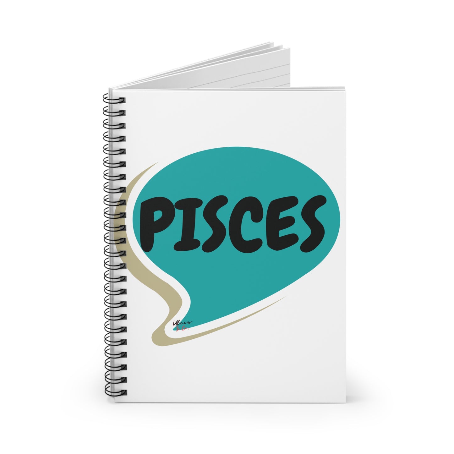 PISCES ZODIAC SIGN SPIRAL NOTEBOOK IN SPEECH BUBBLE PISCES BIRTHDAY SIGN HOROSCOPE SPIRAL NOTEBOOK