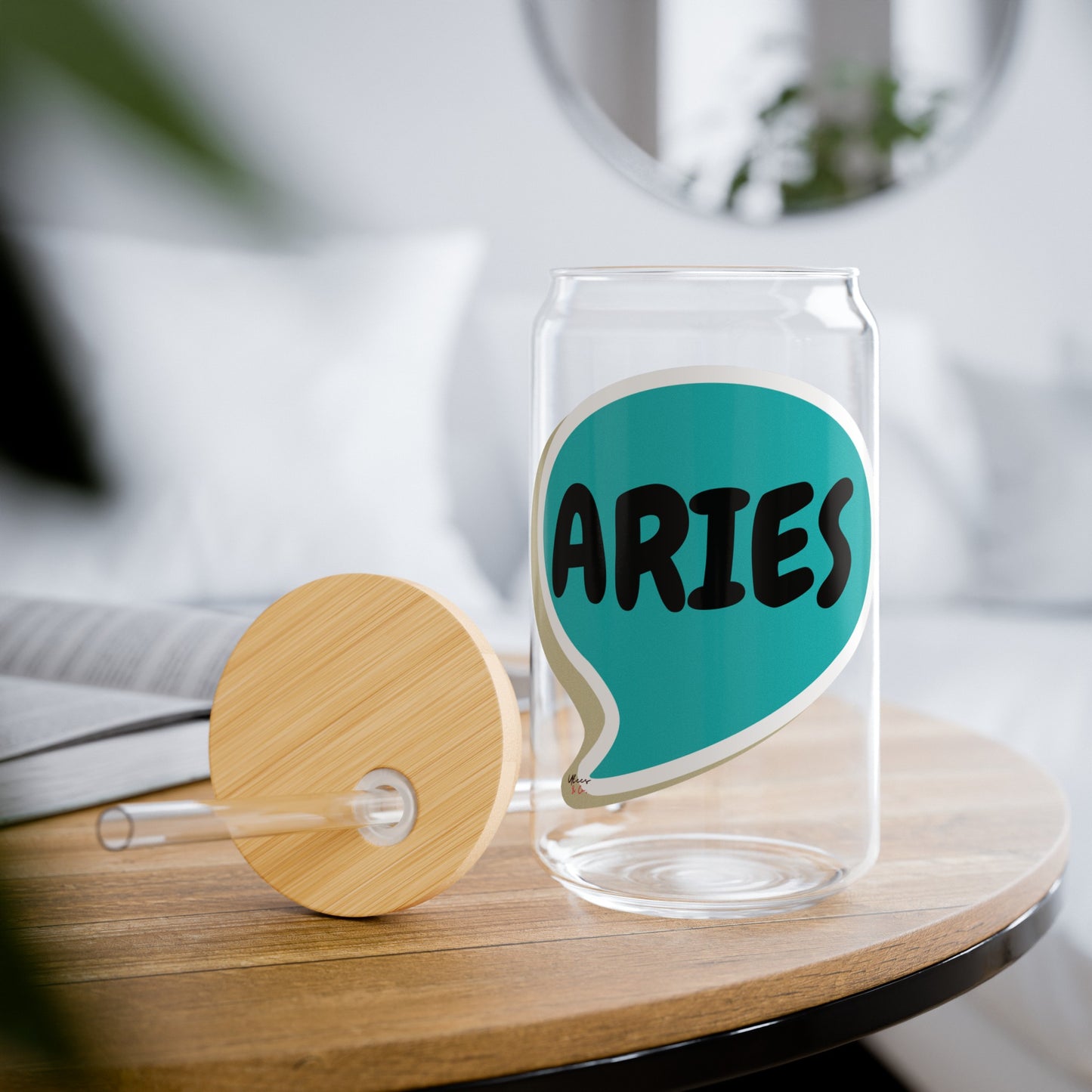 ARIES ZODIAC SIGN ICED COFFEE GLASSES 16oz SIPPER GLASS IN SPEECH BUBBLE HOROSCOPE ARIES SIGN SIPPER GLASS BIRTHDAY GIFT FOR ARIES ZODIAC SIGN