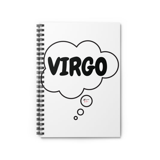 VIRGO ZODIAC SIGN SPIRAL NOTEBOOK IN THOUGHT BUBBLE VIRGO BIRTHDAY SIGN HOROSCOPE SPIRAL NOTEBOOK