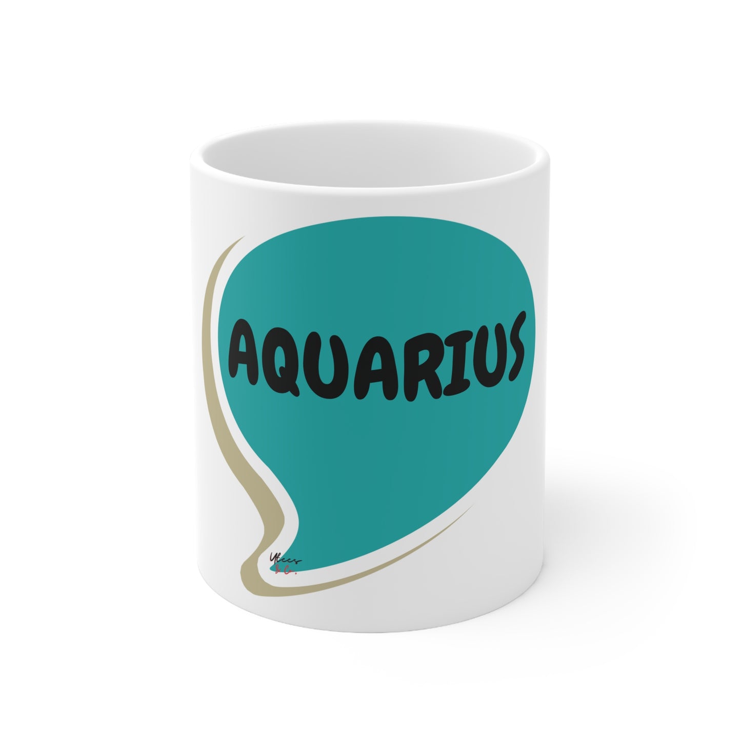 AQUARIUS ZODIAC SIGN COFFEE MUG IN SPEECH BUBBLE GIFT FOR COFFEE LOVERS CERAMIC 11oz COFFEE MUG FOR COFFEE DRINKER AQUARIUS ZODIAC HOROSCOPE SIGN GIFT