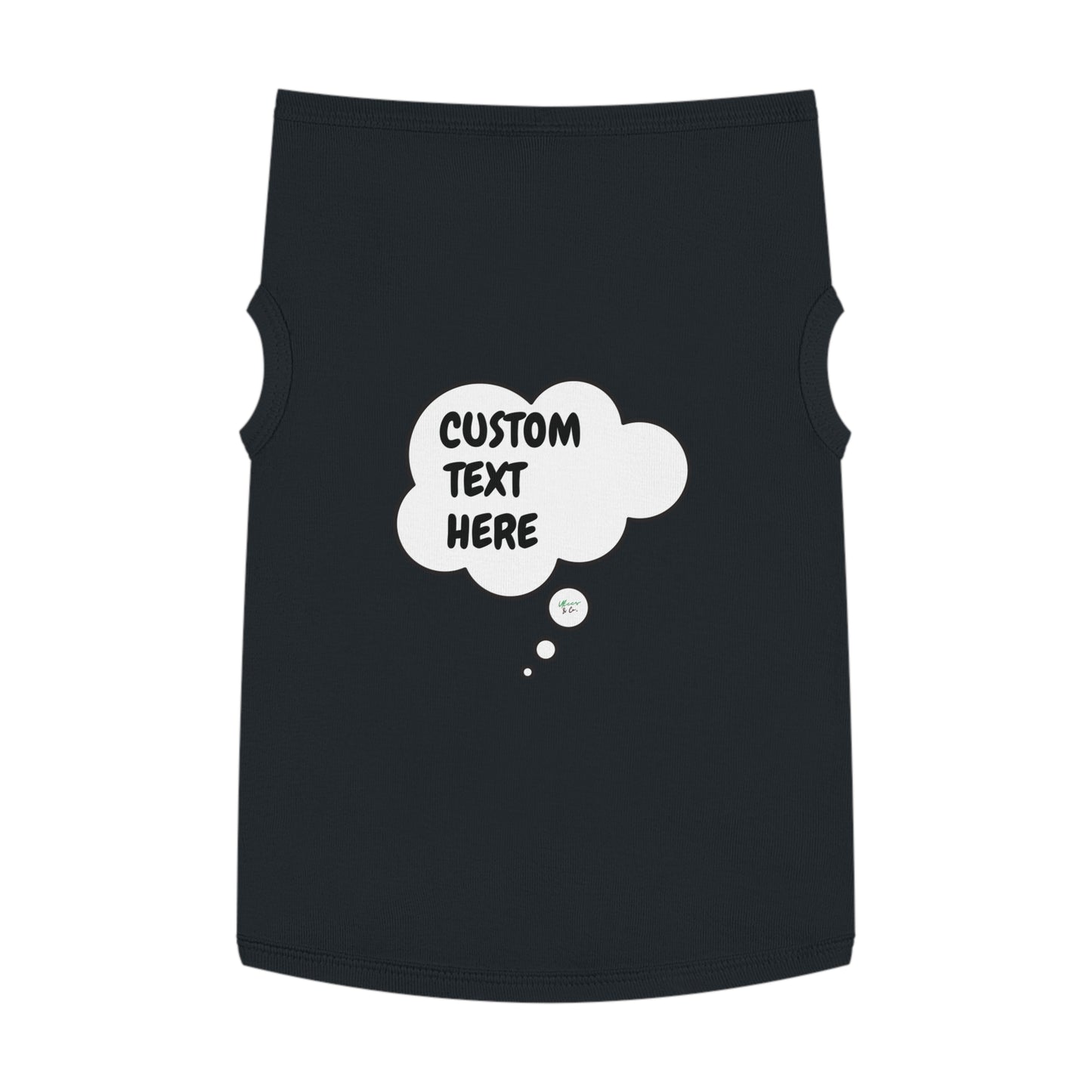 PERSONALIZED PET TANK TOP TANK SHIRT IN THOUGHT BUBBLE CUSTOMIZED GRAPHIC UNISEX TANK T-SHIRT FOR DOGS SHIRTS CUSTOM GIFTS FOR PETS SHIRTS FOR PUPPIES DOG CLOTHING
