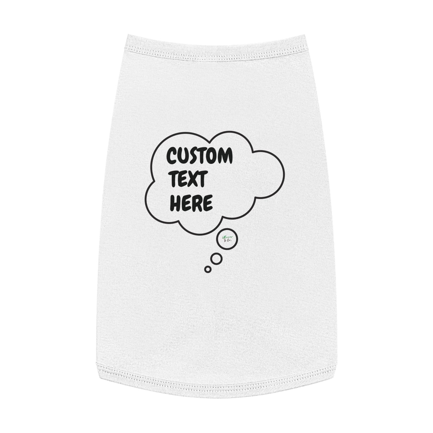 PERSONALIZED PET TANK TOP TANK SHIRT IN THOUGHT BUBBLE CUSTOMIZED GRAPHIC UNISEX TANK T-SHIRT FOR DOGS SHIRTS CUSTOM GIFTS FOR PETS SHIRTS FOR PUPPIES DOG CLOTHING