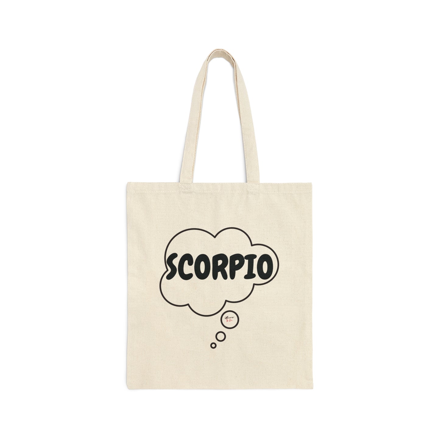 SCORPIO ZODIAC SIGN TOTE BAG IN THOUGHT BUBBLE BIRTHDAY GIFT FOR SCORPIO ZODIAC SIGN COTTON CANVAS TOTE BAG SCORPIO HOROSCOPE ZODIAC SIGN