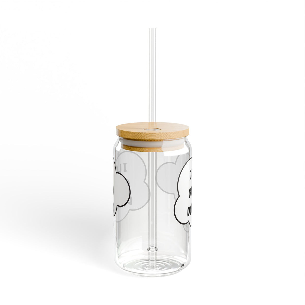 I LOVE GOLDEN DOODLES SIPPER GLASS 16oz THOUGHT BUBBLE FOR DOG PARENTS GLASSWARE ICED GLASS DOG MOM ICED COFFEE GLASSES DOG DAD DRINKWARE BAMBOO LID WITH STRAW GLASS CAN TUMBLERS