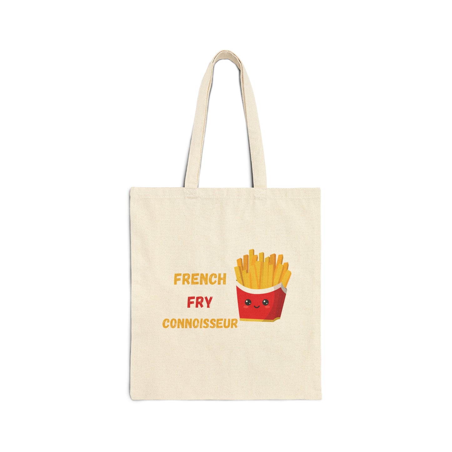 FRENCH FRY CONNOISSEUR TOTE BAG COTTON CANVAS TOTE BAG