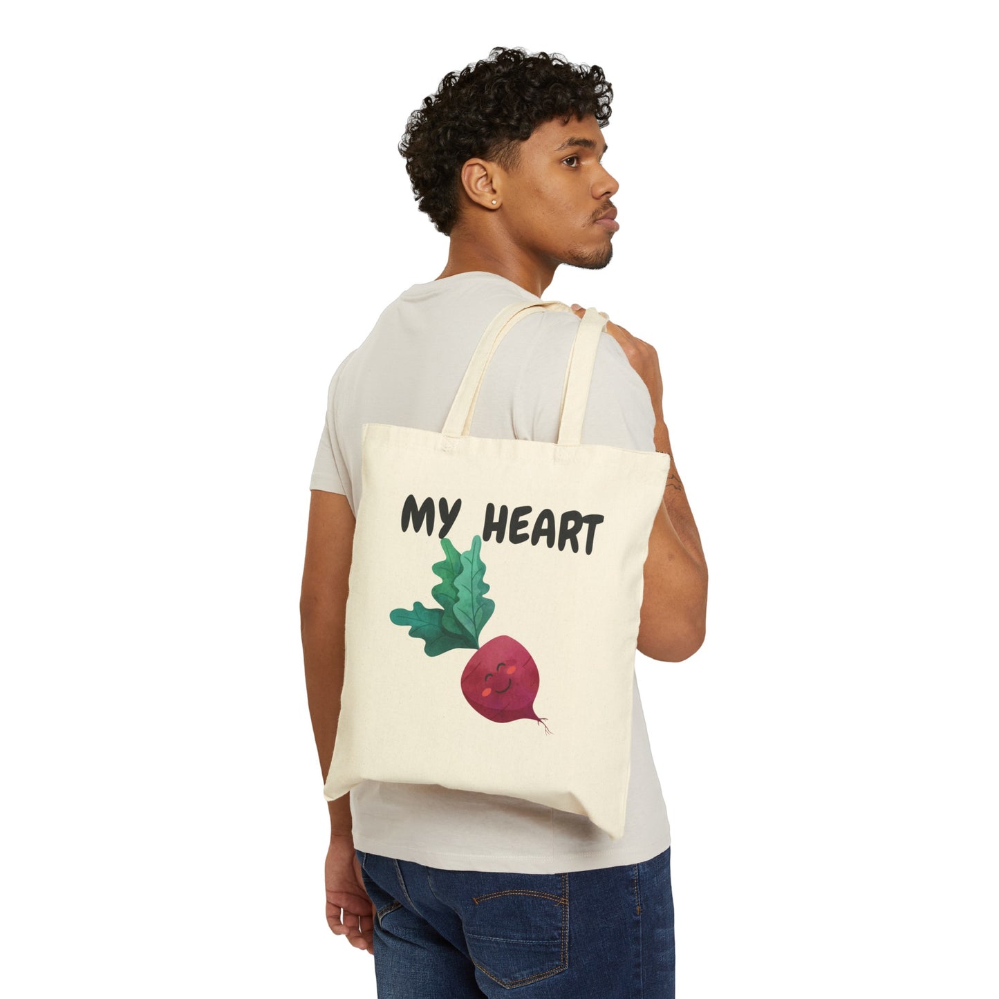 MY HEART BEET TOTE BAG COTTON CANVAS TOTE BAG