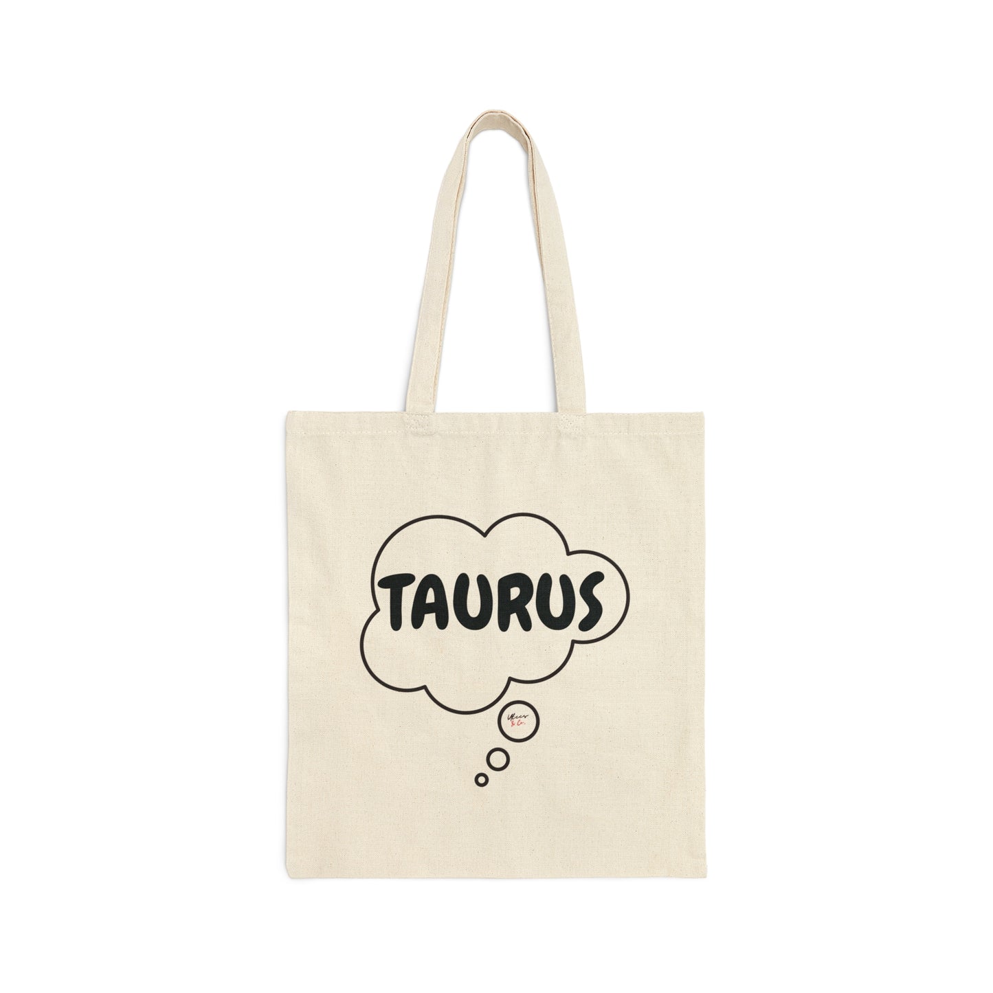 TAURUS ZODIAC SIGN TOTE BAG BIRTHDAY GIFT IN THOUGHT BUBBLE COTTON CANVAS TOTE BAG TAURUS HOROSCOPE ZODIAC SIGN TOTE BAG GIFT