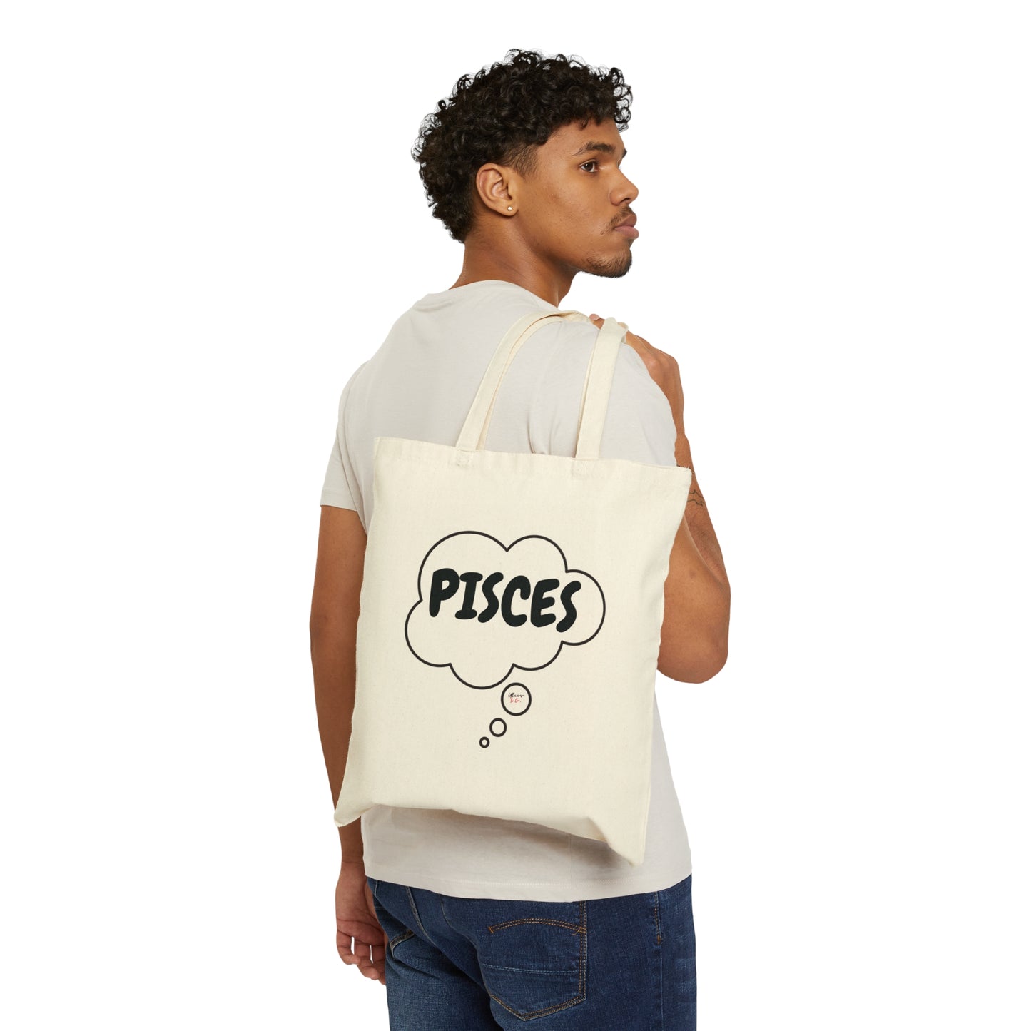 PISCES ZODIAC SIGN TOTE BAG BIRTHDAY GIFT IN THOUGHT BUBBLE COTTON CANVAS TOTE BAG PISCES HOROSCOPE ZODIAC SIGN TOTE BAG GIFT