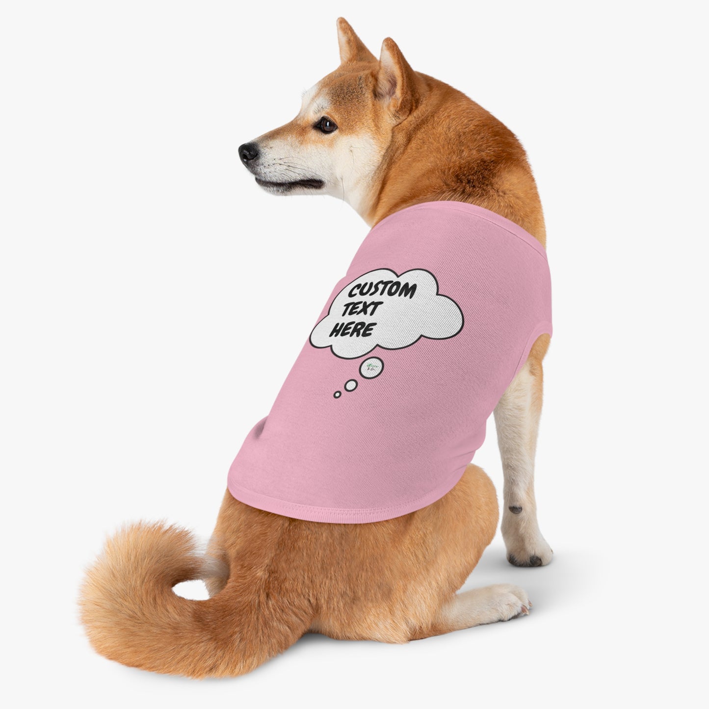 PERSONALIZED PET TANK TOP TANK SHIRT IN THOUGHT BUBBLE CUSTOMIZED GRAPHIC UNISEX TANK T-SHIRT FOR DOGS SHIRTS CUSTOM GIFTS FOR PETS SHIRTS FOR PUPPIES DOG CLOTHING