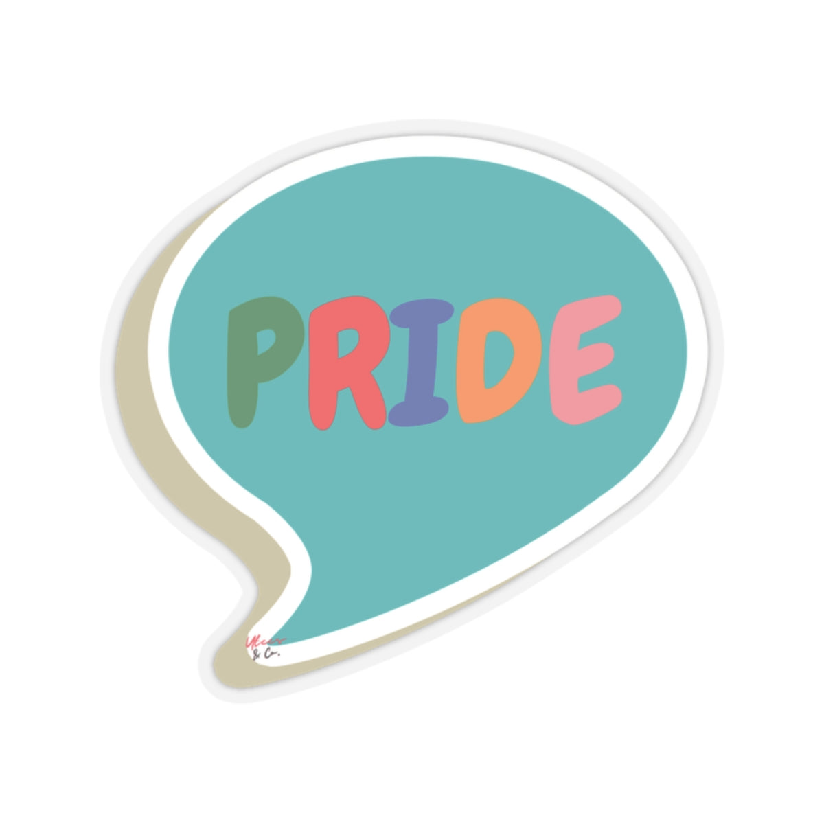 PRIDE RAINBOW BIG STICKER IN SPEECH BUBBLE LGBTQ 6X6 BIG STICKER PRIDE MONTH CELEBRATION