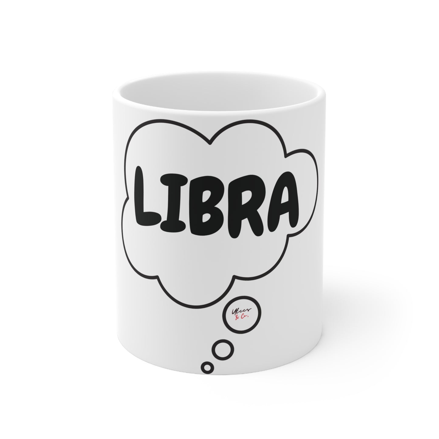 LIBRA ZODIAC SIGN COFFEE MUG IN THOUGHT BUBBLE FOR BIRTHDAY GIFT COFFEE MUG FOR ASTRONOMY CERAMIC MUG 11oz  LIBRA HOROSCOPE ZODIAC SIGN COFFEE MUG