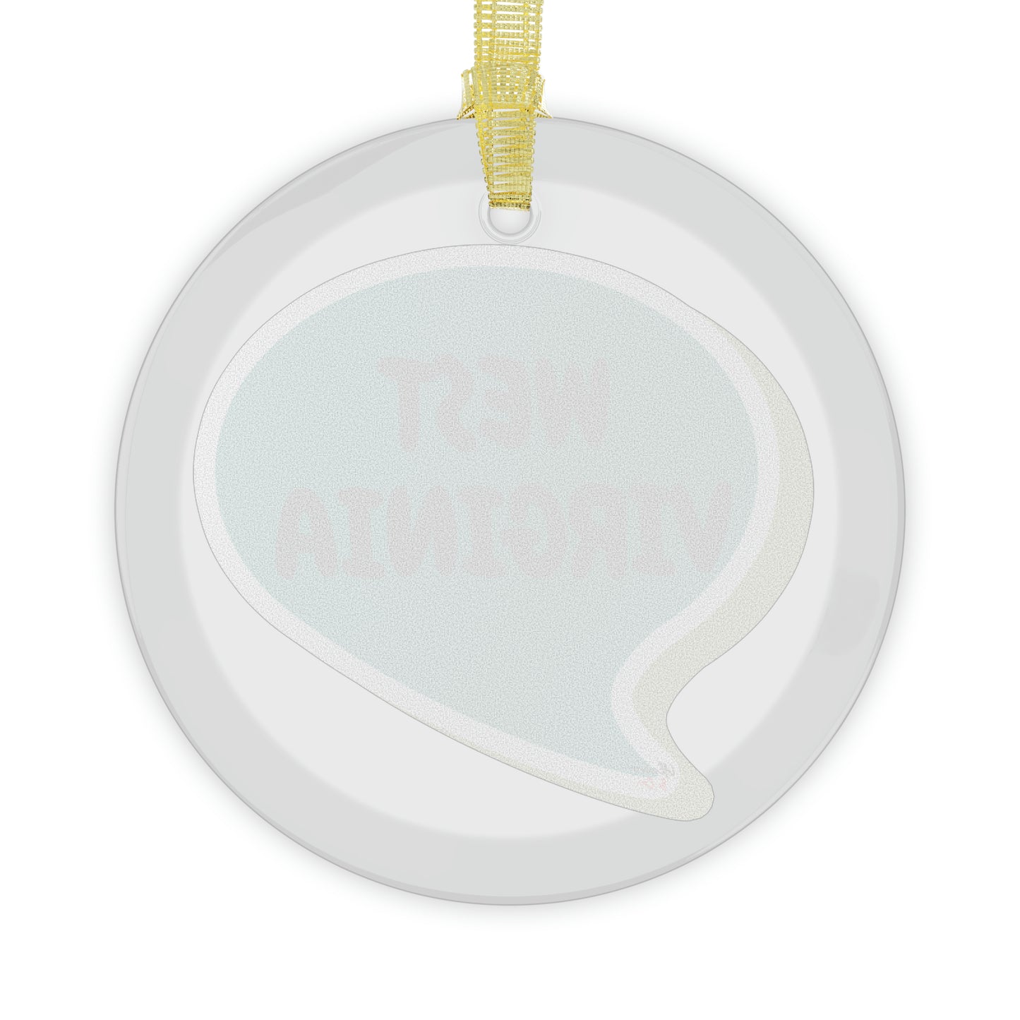 WEST VIRGINIA GLASS ORNAMENT IN SPEECH BUBBLE FOR FAVORITE STATE DECORATION FOR CHRISTMAS DECOR FOR HOLIDAY DECORATION