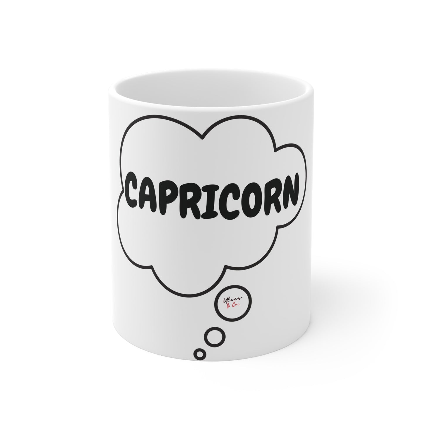 CAPRICORN ZODIAC SIGN IN THOUGHT BUBBLE FOR COFFEE MUG GIFT FOR COFFEE DRINKER CERAMIC MUG 11oz ASTRONOMY HOROSCOPE CAPRICORN ZODIAC SIGNS ON COFFEE MUG FOR COFFEE LOVERS