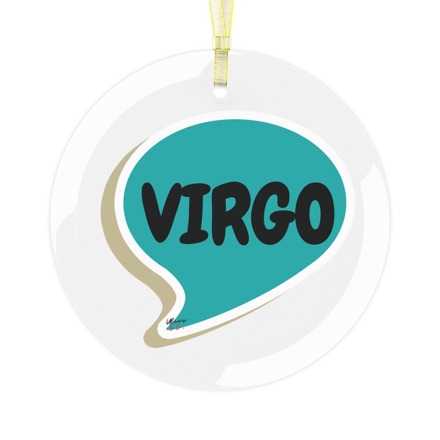 VIRGO ZODIAC BIRTHDAY GIFT GLASS ORNAMENTS SPEECH BUBBLE VIRGO BIRTHDAY SIGNS VIRGO SYMBOLS CHRISTMAS TREE ORNAMENT HOLIDAY GIFT ZODIAC VIRGO SYMBOLS