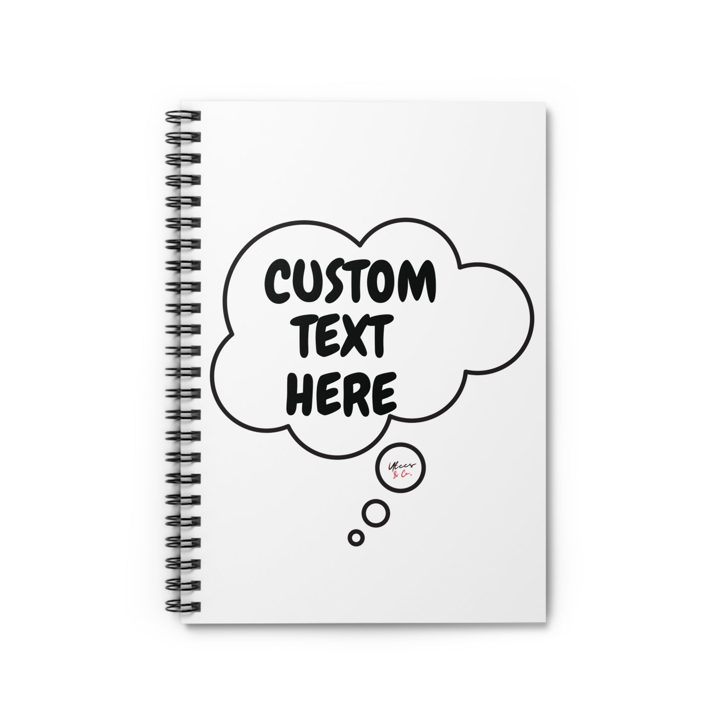 PERSONALIZE NOTEBOOK IN THOUGHT BUBBLE CUSTOM SPIRAL NOTEBOOK CUSTOMIZE RULED LINE NOTEBOOK