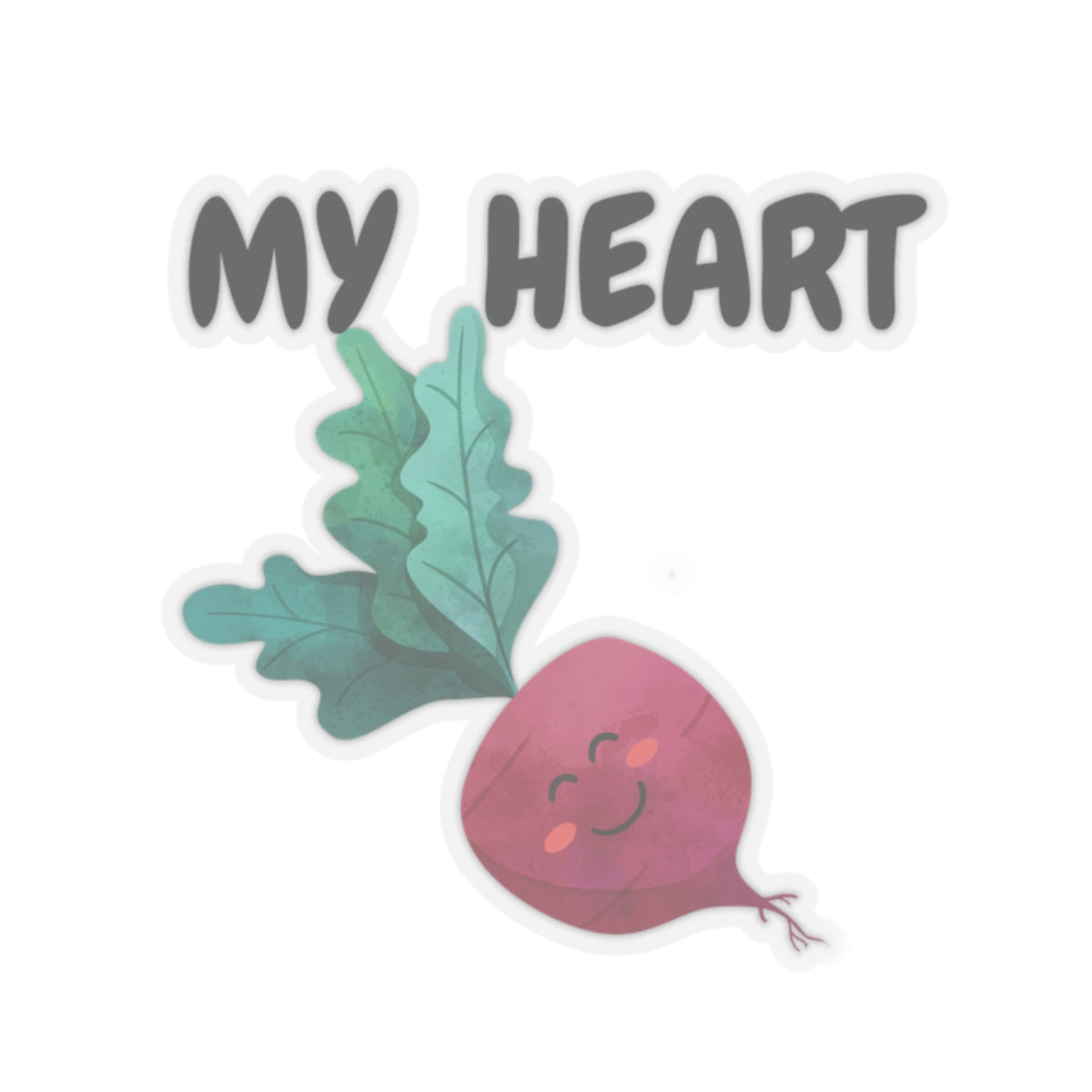 MY HEART BEET STICKER 6X6 BIG STICKER VEGGIE STICKER VEGAN STICKER